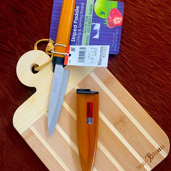 Bamboo Cutting & Serving Board with Picnic Knife